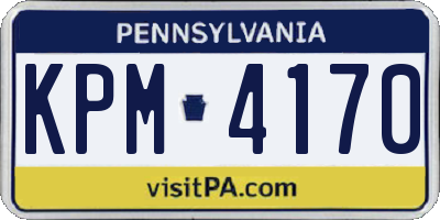 PA license plate KPM4170
