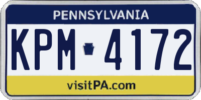 PA license plate KPM4172