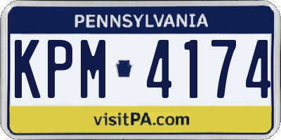 PA license plate KPM4174