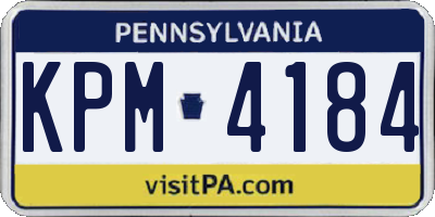 PA license plate KPM4184