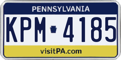 PA license plate KPM4185