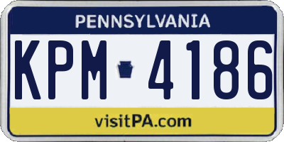 PA license plate KPM4186