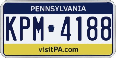 PA license plate KPM4188