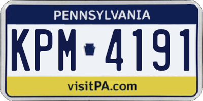 PA license plate KPM4191