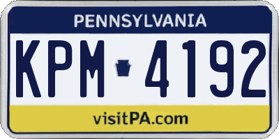 PA license plate KPM4192