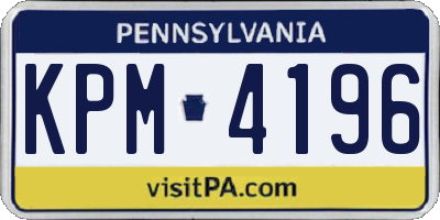 PA license plate KPM4196