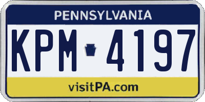 PA license plate KPM4197