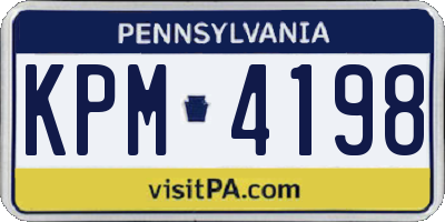 PA license plate KPM4198