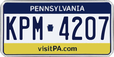 PA license plate KPM4207