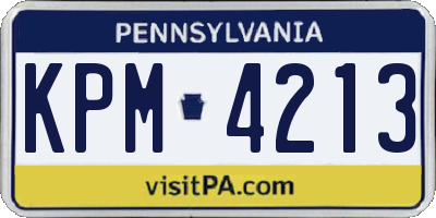 PA license plate KPM4213