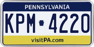 PA license plate KPM4220