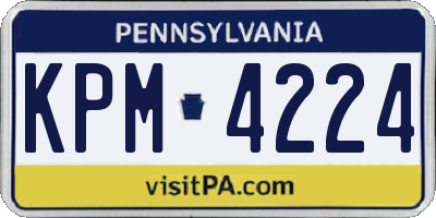 PA license plate KPM4224