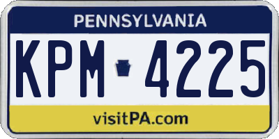 PA license plate KPM4225