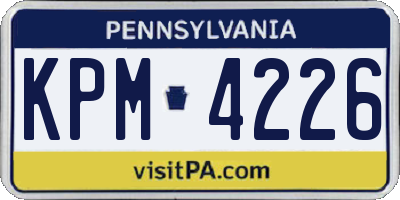 PA license plate KPM4226