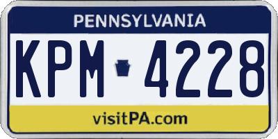 PA license plate KPM4228