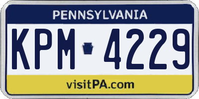 PA license plate KPM4229