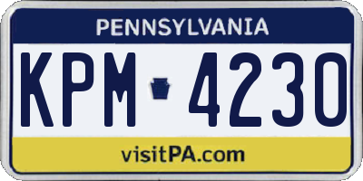 PA license plate KPM4230