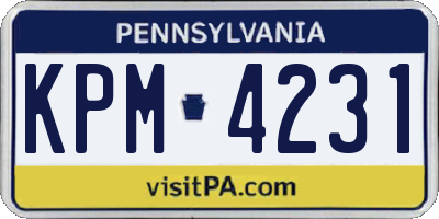 PA license plate KPM4231