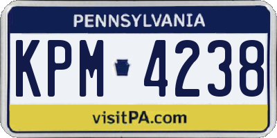 PA license plate KPM4238