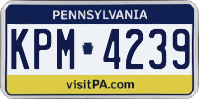 PA license plate KPM4239
