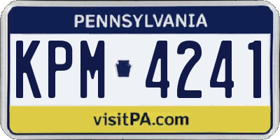 PA license plate KPM4241