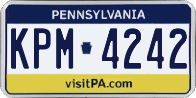PA license plate KPM4242