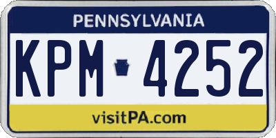 PA license plate KPM4252
