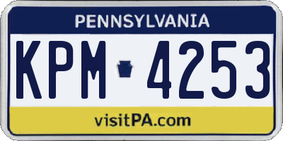 PA license plate KPM4253