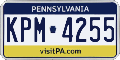 PA license plate KPM4255