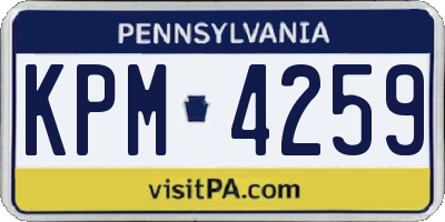 PA license plate KPM4259