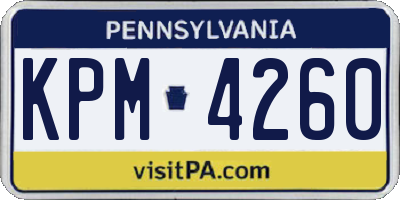 PA license plate KPM4260