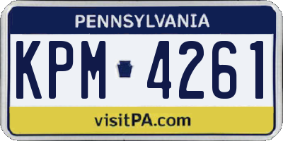 PA license plate KPM4261