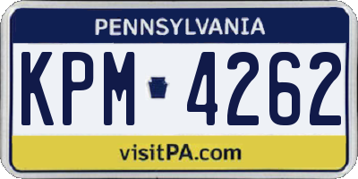 PA license plate KPM4262