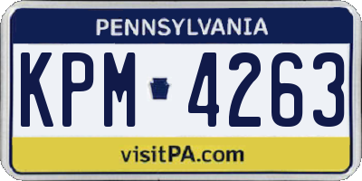 PA license plate KPM4263