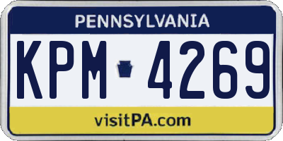 PA license plate KPM4269