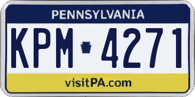 PA license plate KPM4271
