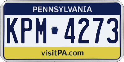 PA license plate KPM4273