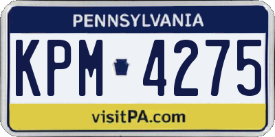 PA license plate KPM4275