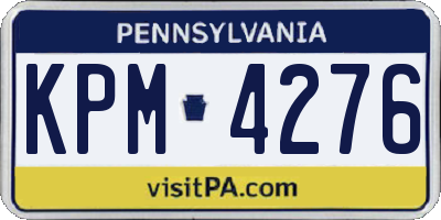 PA license plate KPM4276