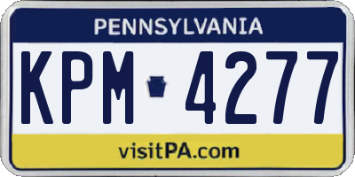 PA license plate KPM4277