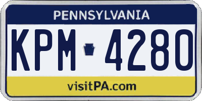 PA license plate KPM4280