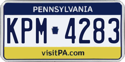 PA license plate KPM4283