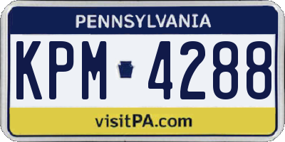 PA license plate KPM4288
