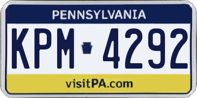 PA license plate KPM4292