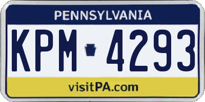 PA license plate KPM4293