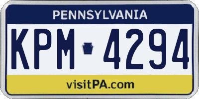 PA license plate KPM4294