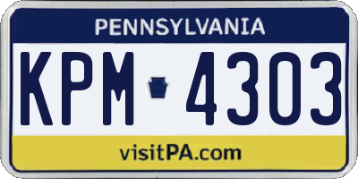PA license plate KPM4303