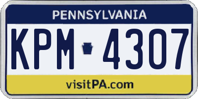 PA license plate KPM4307