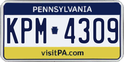 PA license plate KPM4309