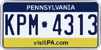PA license plate KPM4313